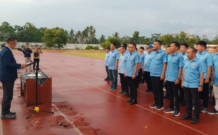 Egi Hadir Dalam Pengukuhan Pengurus KONI Lamsel di Stadion Jati Kalianda