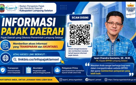 BPPRD Lampung Selatan Lampaui Target, Realisasi Pajak dan Retribusi TW II Tembus 53,55 Persen