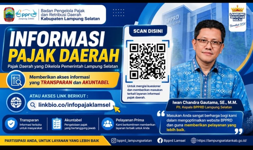 BPPRD Lampung Selatan Lampaui Target, Realisasi Pajak dan Retribusi TW II Tembus 53,55 Persen