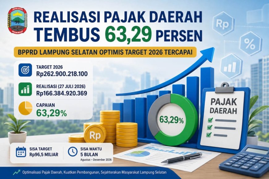 Dorongan Bupati dan Kesadaran Wajib Pajak Antar Realisasi Pajak Lamsel Lampaui 63% di Tengah Tahun 2026 ‎